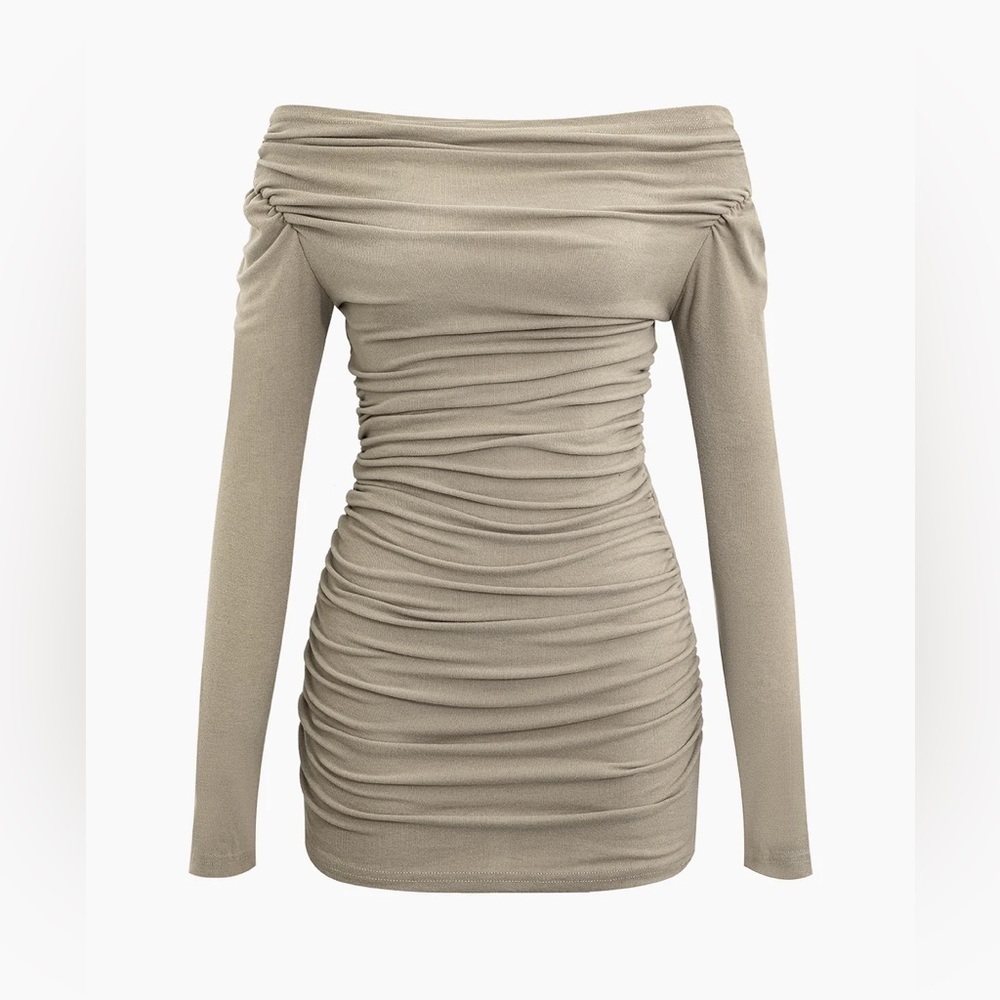 NWT Micas off shoulder ruched mini dress or top Size Medium festival